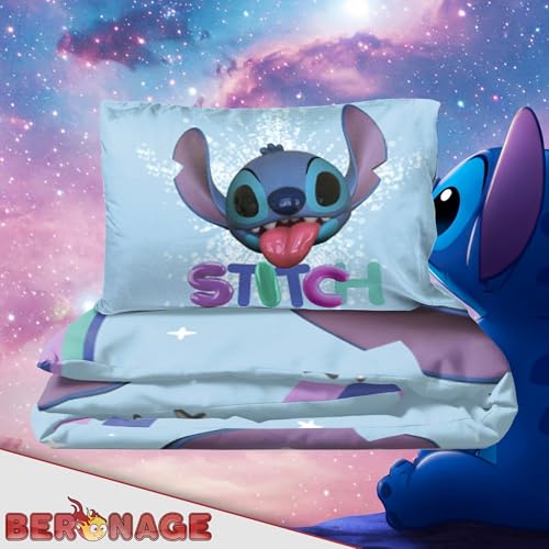 Parure de lit enfant Stitch et Angel cadeau idéal en coton réversible