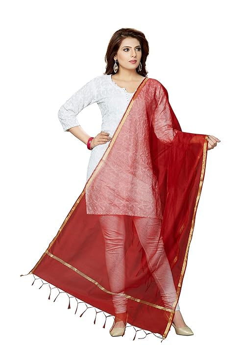 Women Indian Dupatta Art Silk Stole Peach Scarf Party Wear Solid Wrap chunni Beautiful Daily Uses For Women & Girls