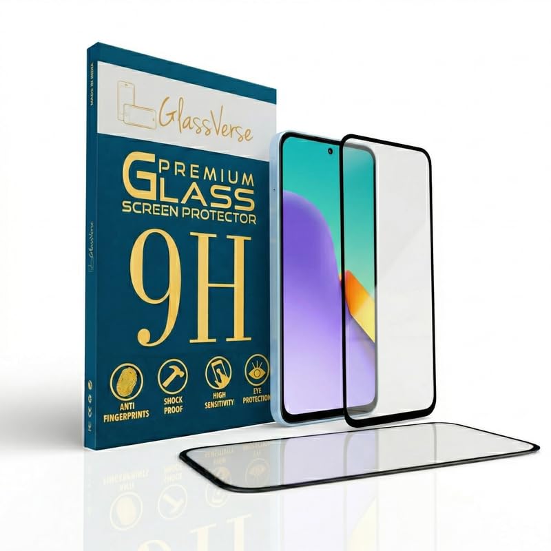 Image of GlassVerse PureView Tempered Glass for Redmi 12 5G | Crystal Clear, 9H Hardness Screen Protector, Edge to Edge, Case Friendly, Hassle-less Installation Kit Included. (Pack of 2)