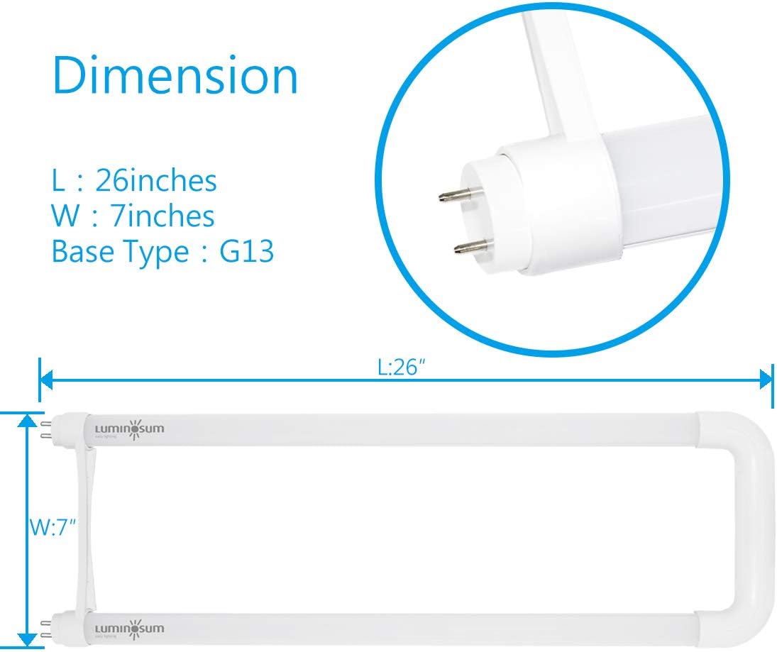 Flаѕh Dеаlѕ - 50% оƒƒ LUMINOSUM, T8 T12 U Bend LED Tube Light 2x2 Foot, 20W (40 watts Equivalent), Cool White 6000k, Frosted Cover, Ballast Removable, ETL Listed, 10-Pack Tесh Dеаlѕ 🔥 LUMINOSUM, T8 T12 U Bend LED Tube Light 2x2 Foot, 20W (40 watts Equivalent), Cool White 6000k, Frosted Cover, Ballast Removable, ETL Listed, 10-Pack