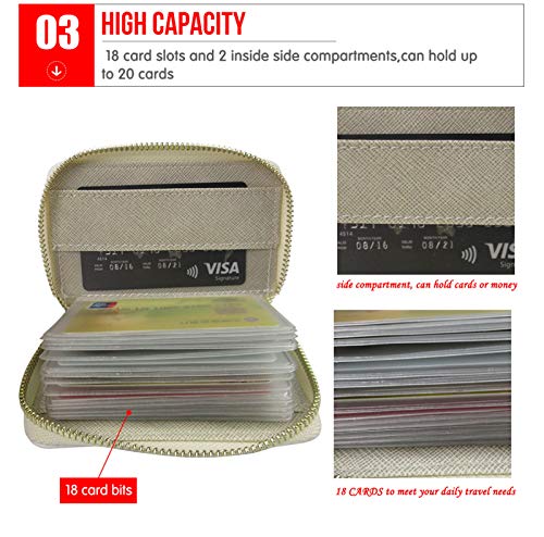 Clohomin Southwestern Style Business Card Holders Native American Rfid Blocking Leather Zipper Credit Card Case Indian Mandala Boho Navajo Red Tribal Id Card Holder For Shopping #TOP5