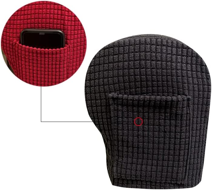 Miniatura 4 de Fundas para reposabrazos de sofá, paquete de 4 fundas para reposabrazos de sofá con bolsillo, protector elástico para reposabrazos de sofá, fundas