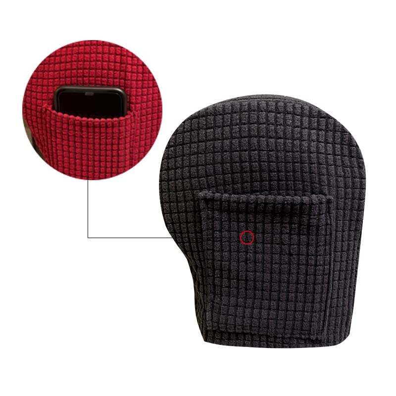 Skybook Armrest Chair Covers with 1 pocket Stretch Armchair Couch Arm Rest Cover Anti-Slip Spandex Polyester Sofa Chair Arm Caps Slipcovers for Furniture Protector Set of 2 (Black) - Image 2