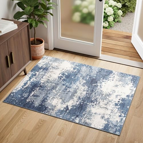 Entryway Rug 2x3 Abstract Navy