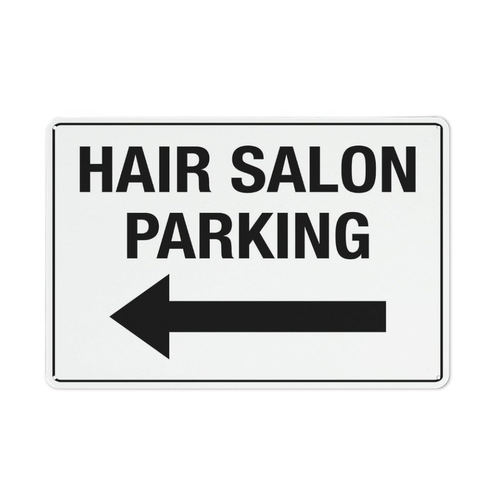 Hair Salon Parking (Left Arrow) Sign for Business, 8x12 Inch Rust-Free UV-Printed Aluminum, 4 Pre-Drilled Holes, Durable & Weatherproof