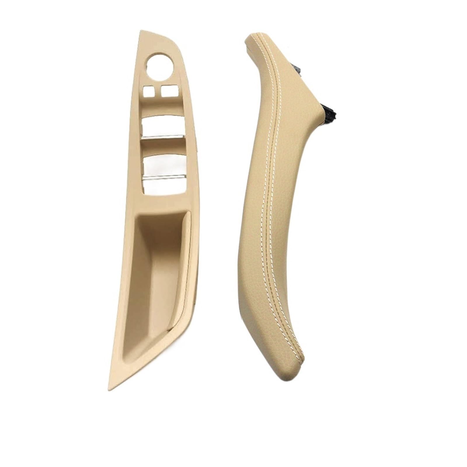 OEXRIGRU Car Interior Door Handles for BMW 5 Series F10 F11 F18 520 523 525 528 530 540 LHD Car Interior Panel Door Handle Cover(Model A Beige)