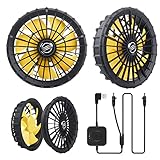 [NQG] ファンユニット 9V 昇圧 ハイパワー 空調ファン ブラシレスモーター採用 モバイルバッテリー対応 新登場 3段階風力調整/取り外し可能 作業服ファンセット 熱中症対策 低騒音