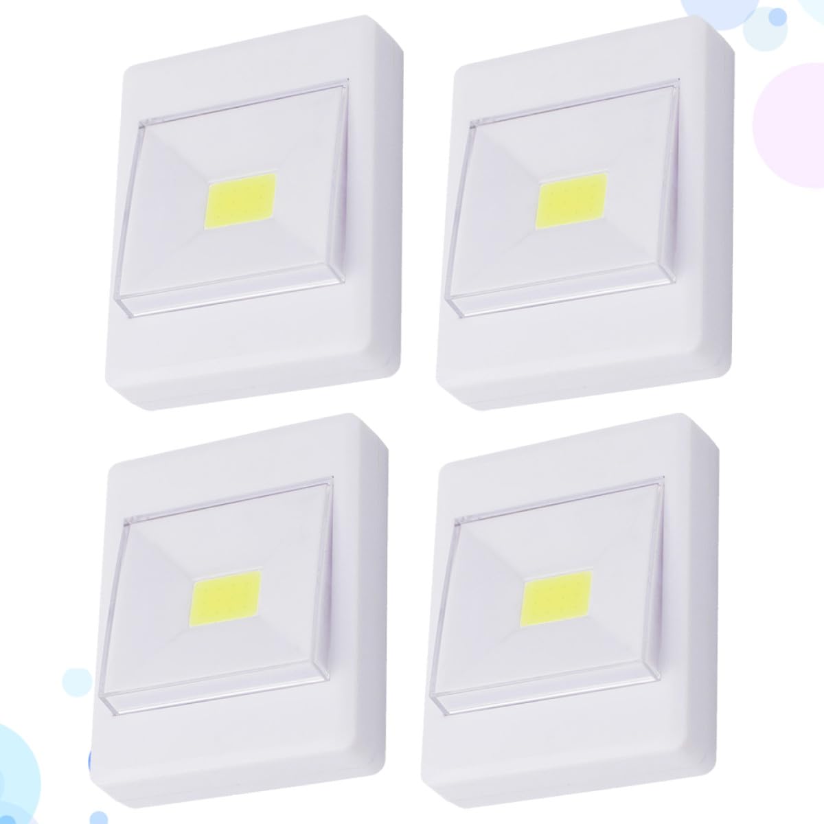 Alipis Set 4 Pezzi LED per Mobili Bianco Interruttore Cob, Luce Chiara e Cura Visiva, Lampada da Fissare in Plastica per Cameretta e Corridoio