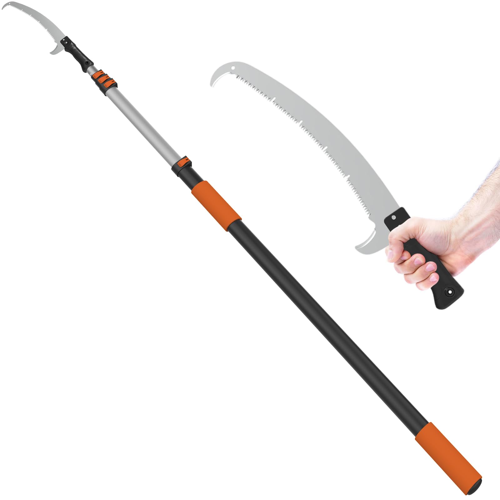 LAANPOLE 26FT Pole Saw, Telescoping Tree Trimmer with 5-20FT Extension Pole, Manual Branches Pruner for Backyard - 2