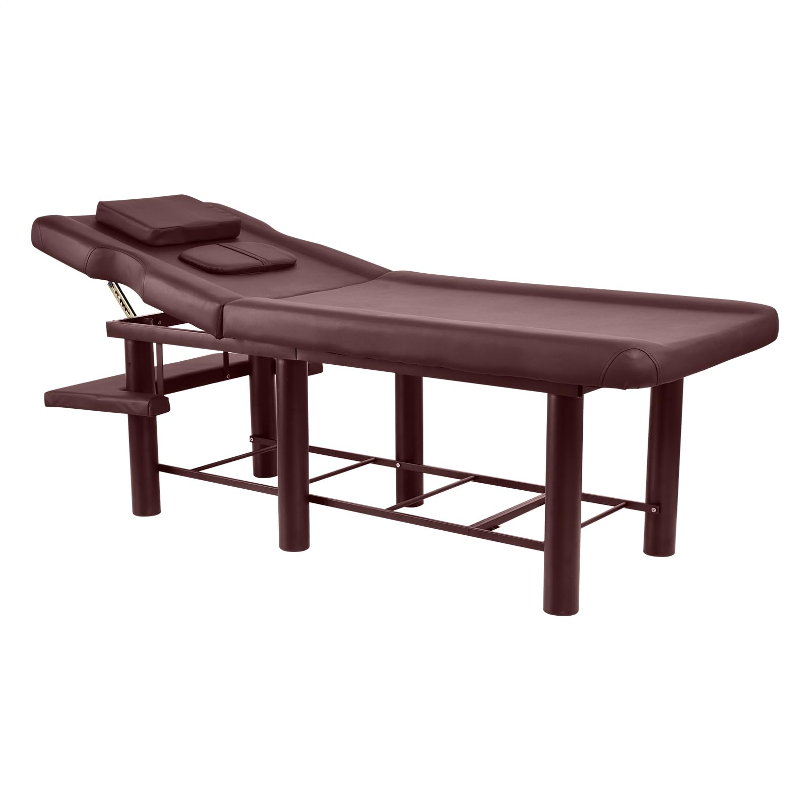 Mesa de masaje de alto rendimiento, mesa de masaje ancha, banco de masaje estacionario resistente | Cosmetético profesional con marco de metal, respaldo ajustable para peluquería, uso cosmético en el
