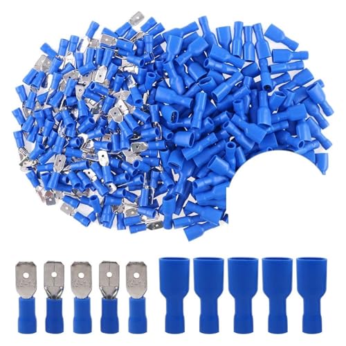 Borne à sertir isolée 6.3mm mâle femelle pour câbles électriques 14-16 AWG
