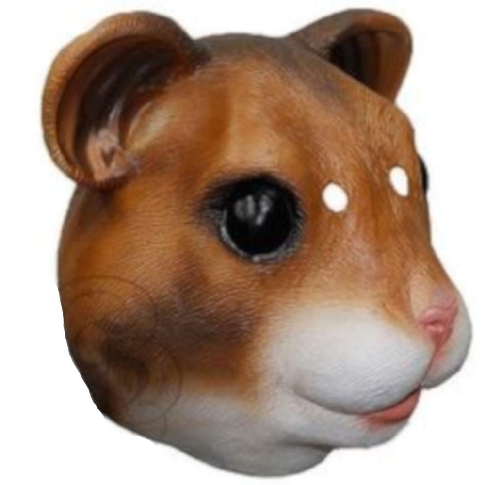 B-Creative Latex Full Head Overhead Animal Cosplay Masquerade Fancy Dress Up Carnival Mask (Hamster Mask)