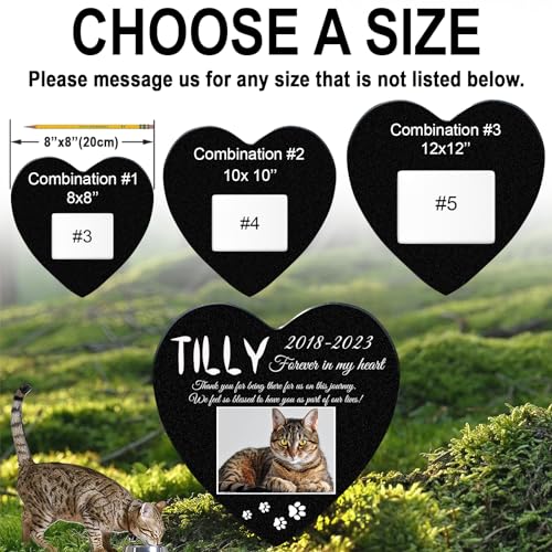 Image of ADFSTONE 16 inch Heart Shaped Pet Memorial Stones Personalized Dog Remembrance Gifts, Customized Cat Picture Grieving Plaque, DIY Gravestone, Custom Sympathy Photo Gift, Animal Grave Markers