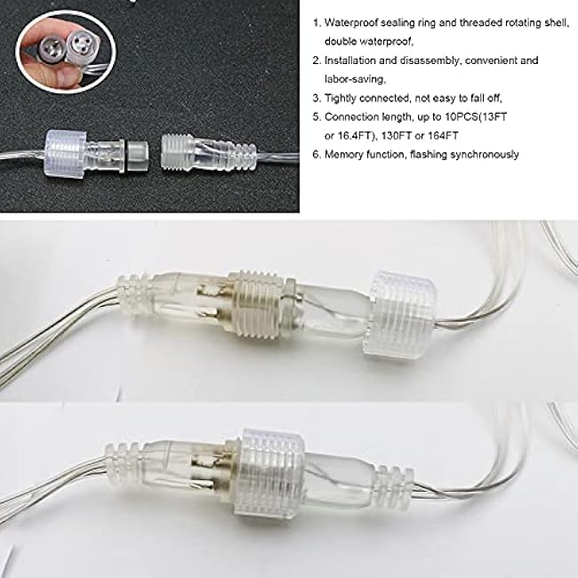 LED Icicle Lights, 8 Modes, 13FT 96 LEDs Christmas Short Curtain Fairy Hanging Ceiling Extendable Lights for Wedding Balcony Doorway Outdoor Indoor Decoration Warm White, 4M