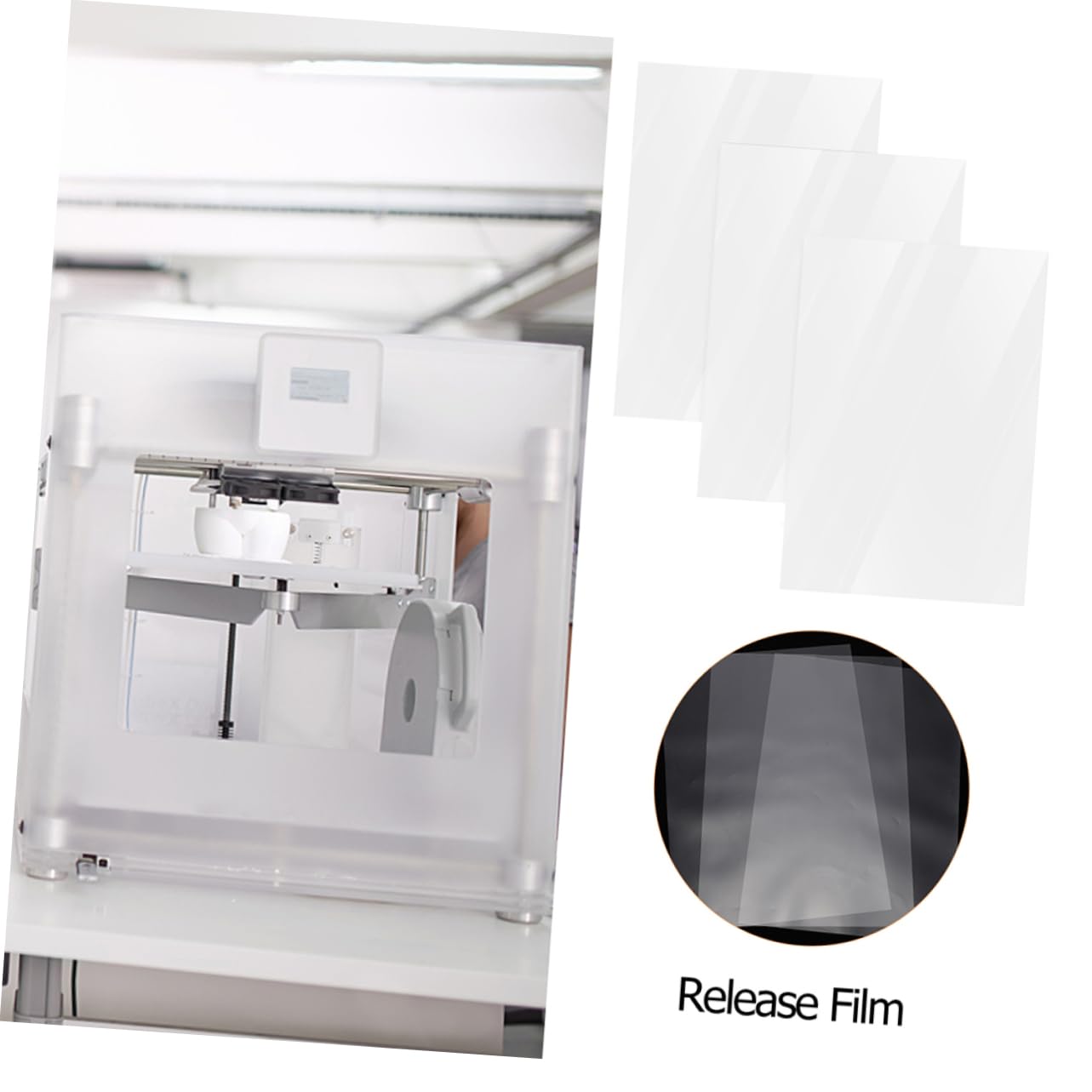 Pellicola di Rilascio Fep per Stampante 3d, Alta Trasparenza, Superficie Liscia, Buona Performance di Distacco, Confezione da 6 Fogli