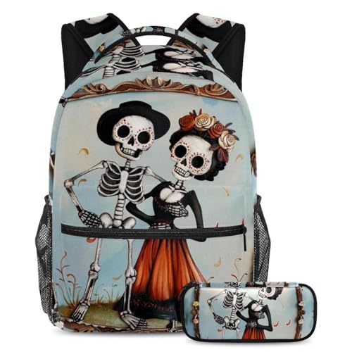 Sac à dos Skull Lover grande capacité et trousse pour ados actifs