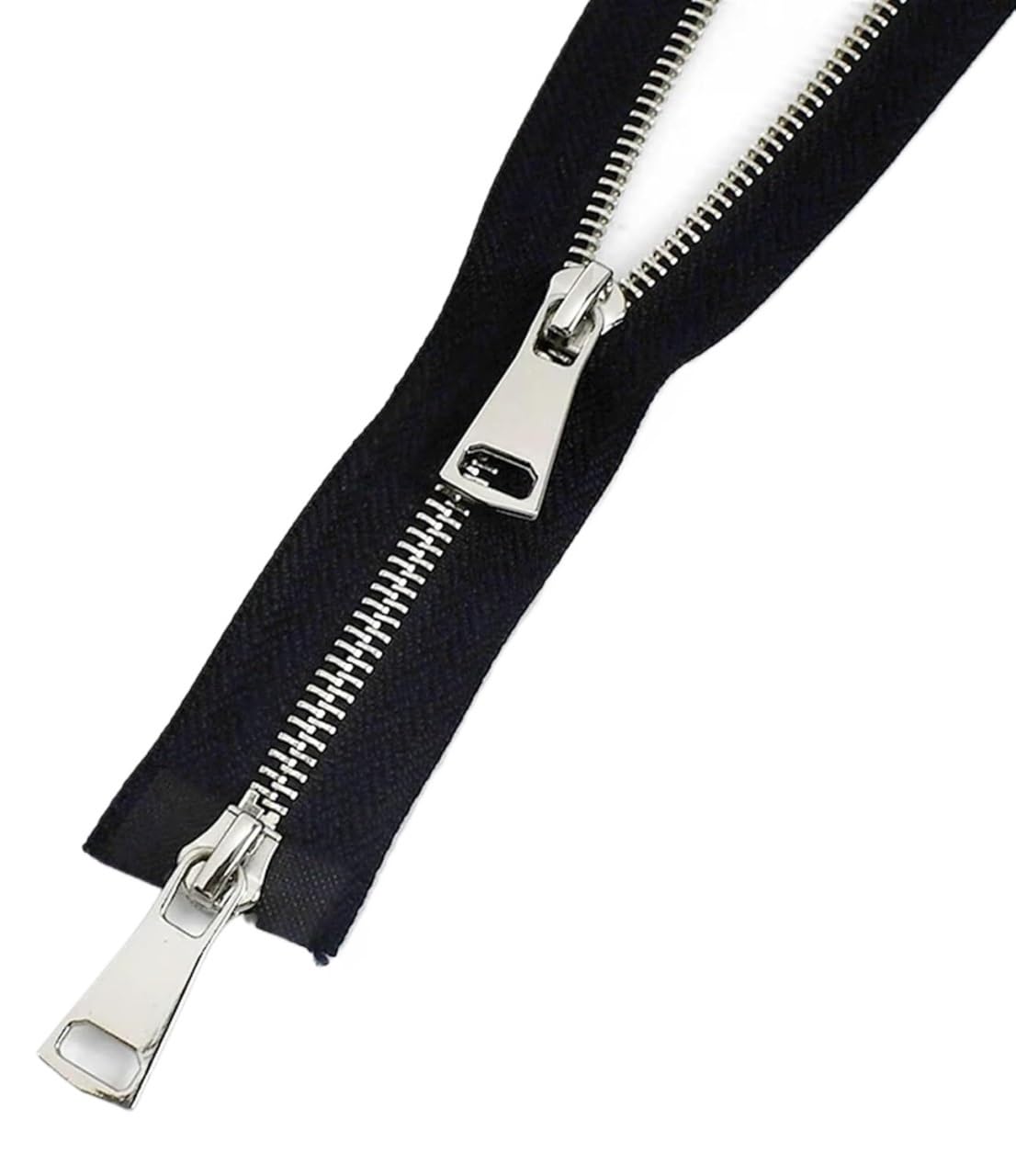 zamki do szycia, Zamek błyskawiczny otwarty, suwaki pojedyncze/podwójne, zamek długi, do kurtki i płaszcza, akcesoria szycia DIY(Black,80cm)