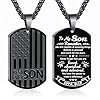 Best Dad Son Brother Grandson Grandpa Boyfriend Husband Ever Necklace Stainless Steel Flag Dog Tags Jewelry Birthday Valentine Christmas Fathers Day Gifts