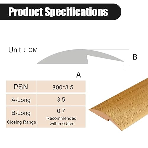 Miniatura 9 de Tira de transición de piso autoadhesiva, tira de borde de alfombra a azulejo, tiras de umbral de PVC, umbral de puerta de vinilo para transiciones