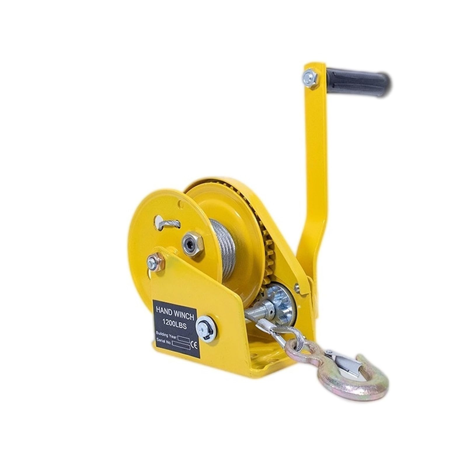 Cabrestante manual de cable acero 30 m y 1200 libras, cabrestante portátil pequeño, tracción, grúa bidireccional con autobloqueo para barco, camión, remolque