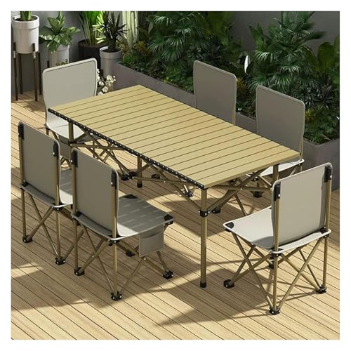 Mesa plegable resistente con sillas y bolsas, portátil, para camping, picnic, barbacoa para fiestas en interiores y exteriores