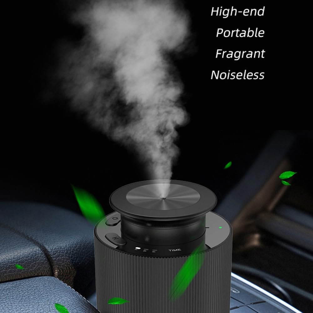 Auto-Diffusor, wasserlos, ätherisches Öl, wiederaufladbar, Aromatherapie, Zerstäuber, tragbarer Vernebler für ätherisches Öl, für Zuhause, Schlafzimmer, Büro (Silber)