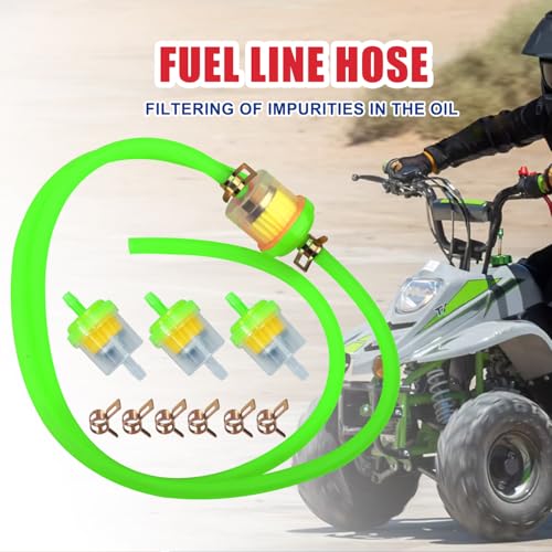 Image of Dirt Bike Gas Fuel Line Hose Fuel Filter for 50cc 110cc 125cc TaoTao Coolster Apollo GY6 Motorcycle Pit Bike Motocross Pocket Bike Chinese Atv Four Wheeler Moped Scooter Quad Go Kart Parts Green