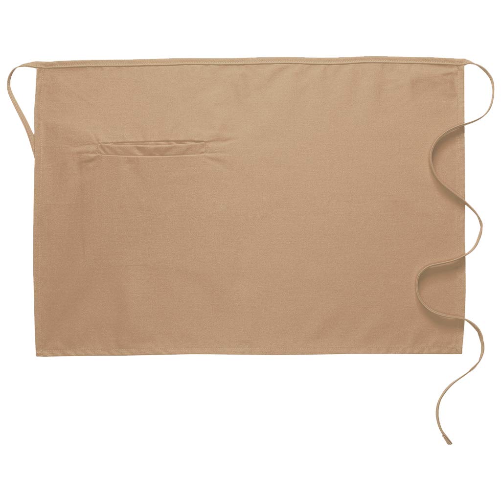 DayStar Apparel 110-I Inset Pocket Half Bistro Apron (12 Pack), Khaki