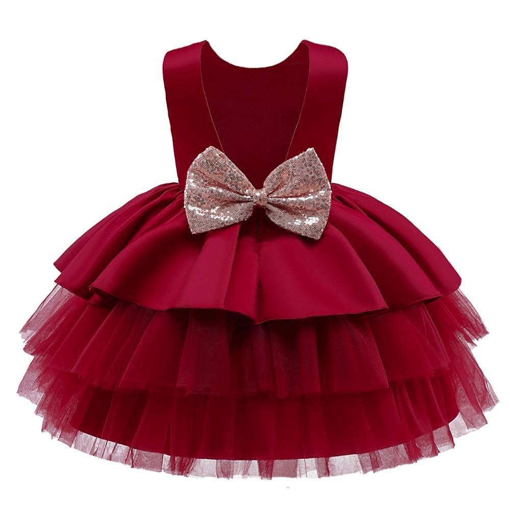 Lito Angels Vestido de Dama de Honor de Boda Vestido de Fiesta Elegante con Diadema para Bebe y Niñas Pequeñas