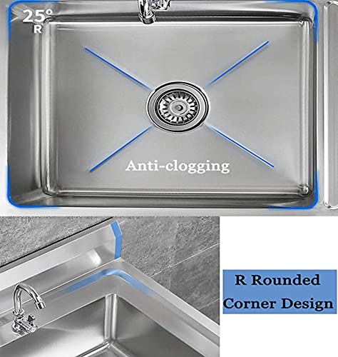 Lavabo utilitario de un solo seno con deflector para lavandería y garaje exterior 5