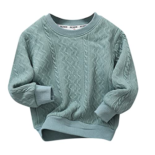 Toddler Children Kids Baby Boys Girls Solid Round Collar Knitted Thick Sweater Pullover Blouse Tops (C, 4-5 Years)