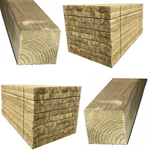 Pressure-Treated Square wooden post Gate or Fence posts garden timber wood 2.4m x 100mm x 100mm, Timber Fencing Post 4 x 4 fence posts, 8ft (240cm) Wooden Post
