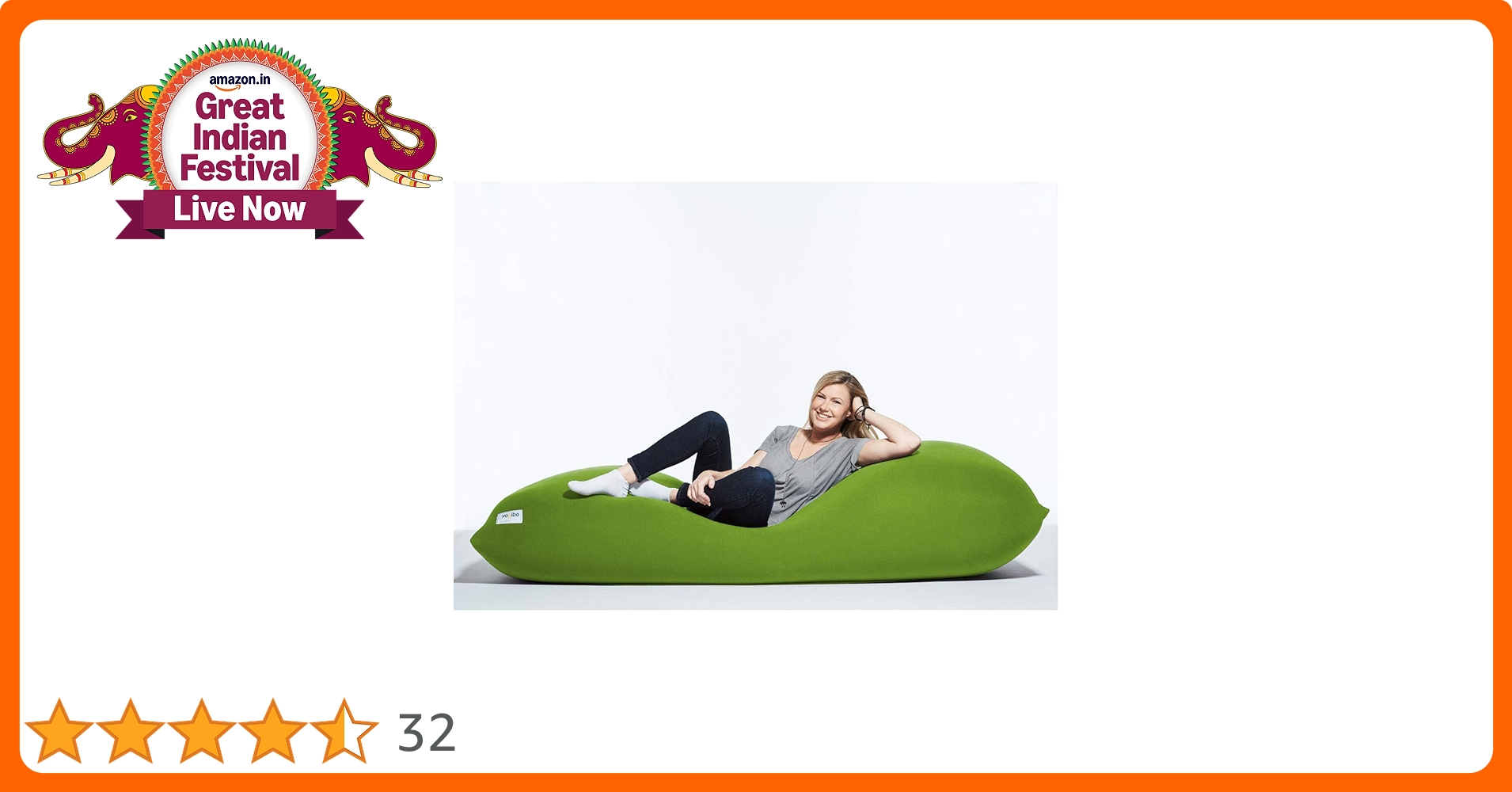 Yogibo　Max Yogibo Max Giant Bean Bag, 6-Feet, Green : Amazon.in: Home