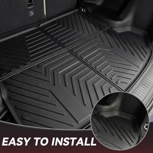 Image of YITAMOTOR Floor Mats for Jeep Grand Cherokee 2026-2022 All Weather Car Mats | Full Set (Include 4xe NOT for L or WK), Custom Fit TPE Rubber Mat, Cherokee Accessories, Anti-Slip Floor Liners Set, Black