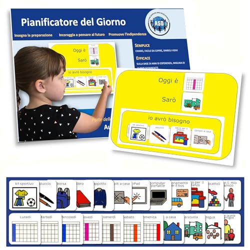 Programma Giornaliero Prepararsi –Agenda Visiva Bambini Autismo –23 Flashcards -CAA Giochi Montessori/Educativi –Ludattica –Regali Autistici –Italiano