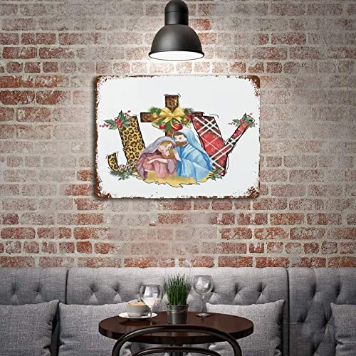 Birth Of Jesus Joy Aluminum Sign Christian Gift Idea Metal Plate Sign Bedroom Signs For Home Bar Wall Art Decor 12"X16" Merry Christmas Sign For Plaque Poster Cafe Wall Art Gift #TOP3