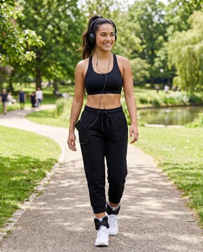 Image of Real Essentials 3 Pack: Women's Fleece Capri Joggers Athletic Lounge Gym Running Sweatpants with Pockets (Available in Plus)