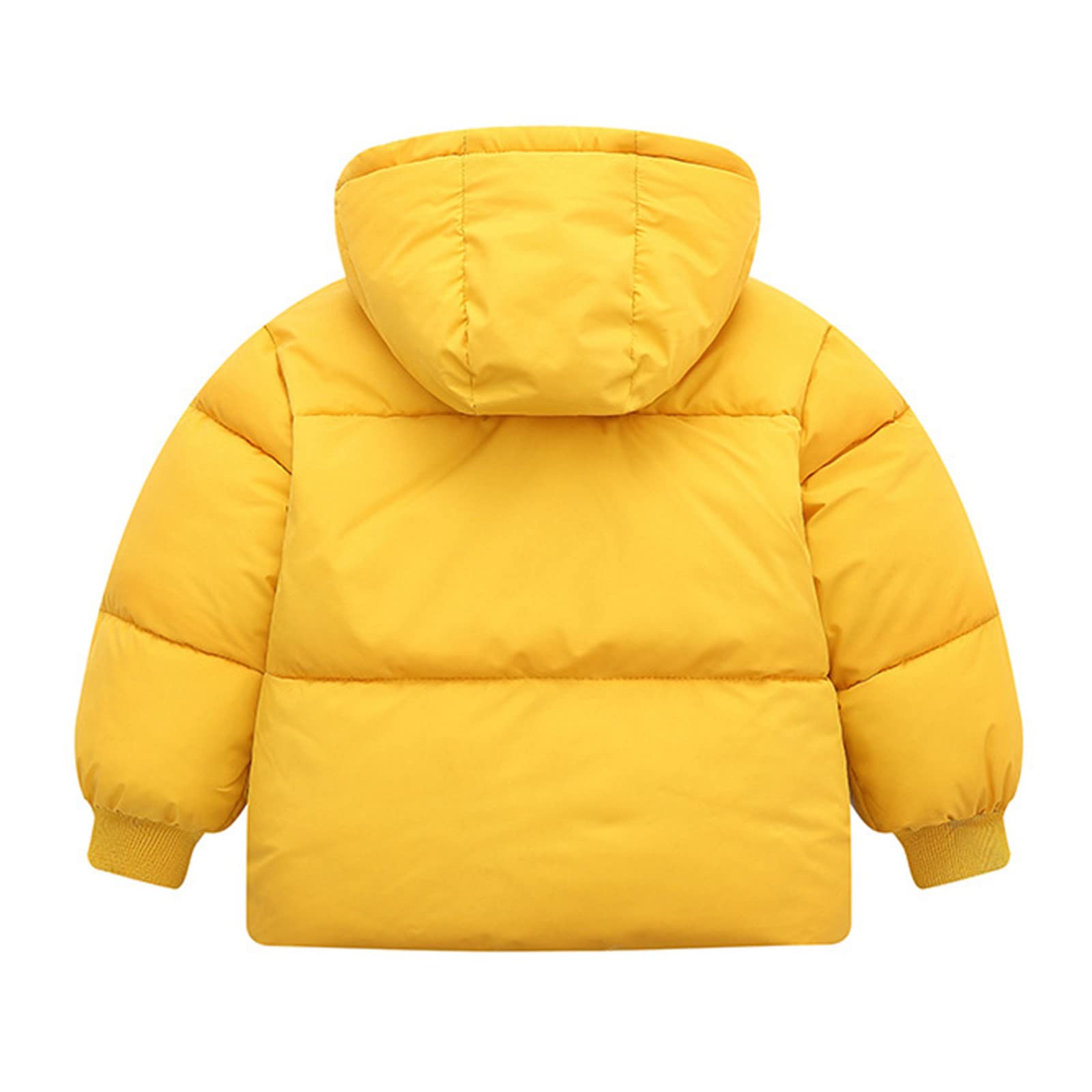 RNTOP Toddler Baby Boys Girls Winter Coat Thicken Warm Light Hooded Down Jacket Kids Lined Fleece (Yellow, 2-3 Years)