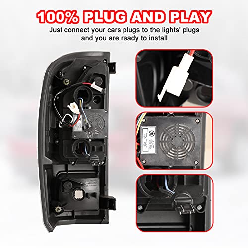 ROXX Led Tail Lights Assembly for 2016-2021 Toyota Tacoma Pickup, Tacoma Tail Lights Pair Replacement w/Led Drl, Brake Lights, Turn Signals, Clear Reflector, Passenger and Driver Side (Clear)