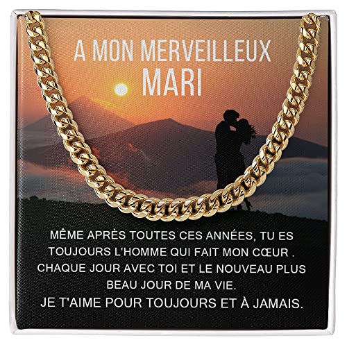 Chaîne à maillons cubaine, le cadeau pour mon mari chargé d'amour