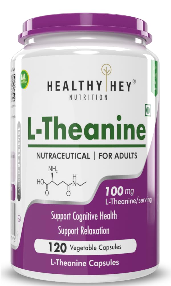 HealthyHey Nutrition L-Theanine -Support Relaxation -Pack of 120 Vegetarian Capsules (B07QL5PB34) Amazon Price History, Amazon Price Tracker
