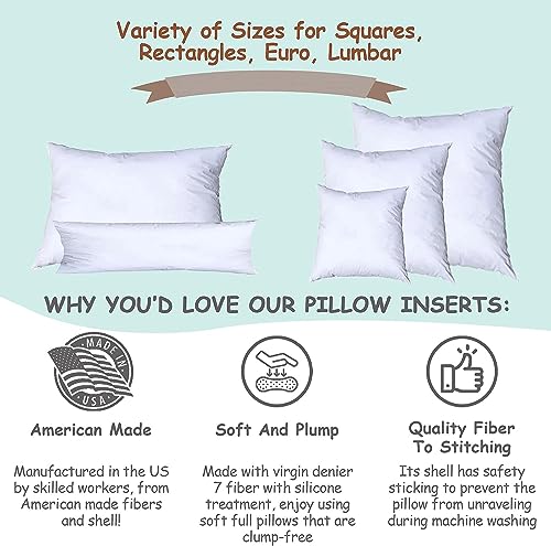 Image of Pillowflex Synthetic Down Pillow Insert 12x22 in - Karate Chop Pillow | Small Rectangle Sham Form, Plush Polyester Cotton Blend, Cloud-Like Comfort, Clump-Resistant Fill, Smooth Elegant Finish