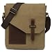 Small Messenger Bag,VASCHY Vintage Canvas Leather Lightweight Crossbody Bag