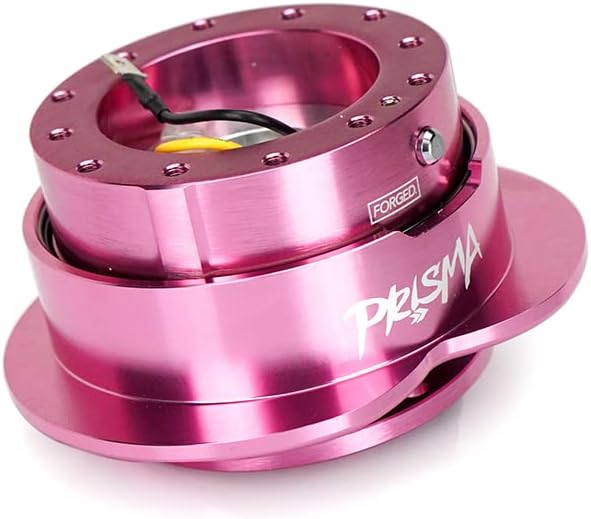 NRG Innovations NRG-SRK-143PK Steering Wheel Quick Release Kit Adapter Pink Body/Pink Heart Shape Ring Flares, 6x70mm & 6x74mm Bolt Pattern