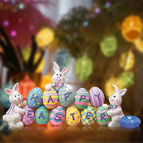 Ghzste Easter Spring Bunny Decoration Tabletop Easter Decorations Cute Craft Easter Bunny Figures Farmhouse Home Decor - Image 4