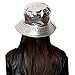 Eigso Women's Silver Metallic Bucket Hat Vintage Silver Fishing Hats for Woman Man Disco Party Fisherman Hat