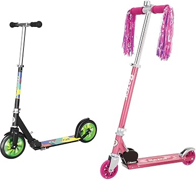 Razor A5 Lux Kick Scooter for Kids Ages 8+ 8" Urethane Wheels & A Kick Scooter for Kids - Lightweight, Foldable, Aluminum Frame, and Adjustable Handlebars