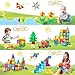 100PCS Magnetic Tiles Blocks for Kids Ages 3-5 4-8 with 2 Cars,STEM Learning Educational Preschool Magnet Building Toys for Toddlers,Christmas Birthday Gifts Toys for 3 4 5 6 7 8+ Year Old Boys Girls