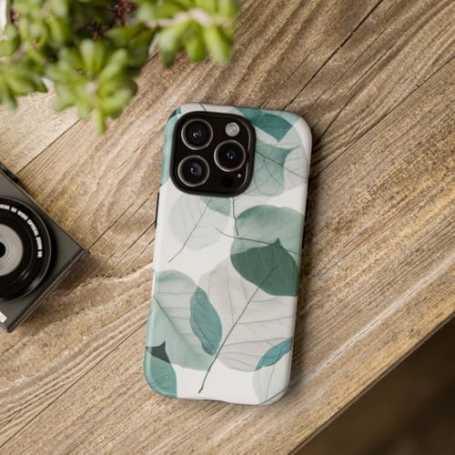 Coque iPhone 16 Pro rigide mate finition premium feuilles bleues - 4