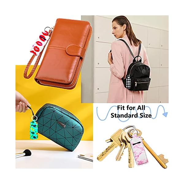 ANGIEHAIE Chapstick Holder Keychain,Neoprene Balm Holders Pouch,